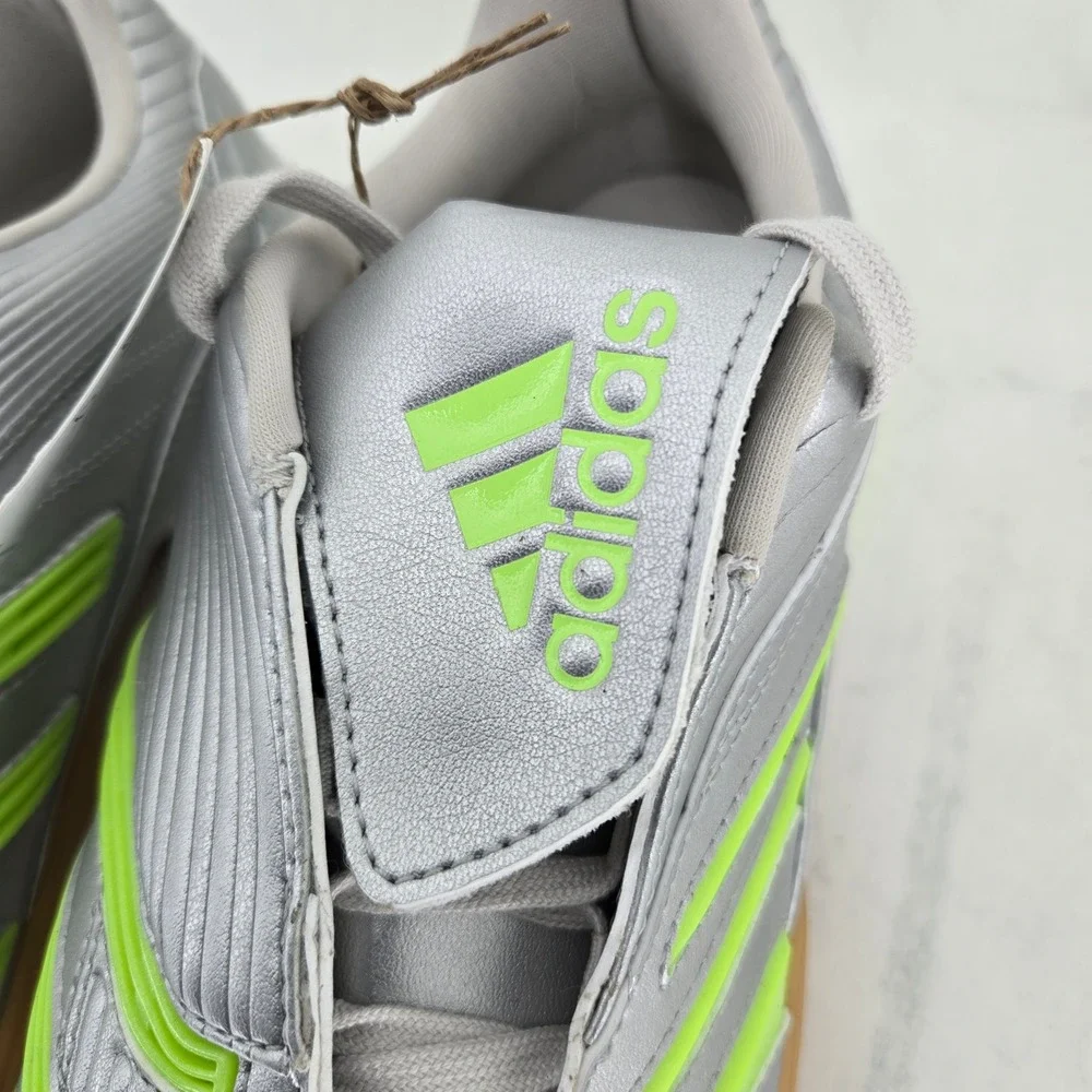 Adidas Predator Sala W Silver Green Indoor Soccer Shoes JR1636 Womens 9 NEW